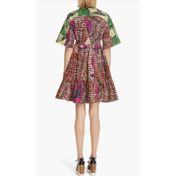 Stella McCartney Patterned Gabrielle mini dress cut out back sz IT 46 / US 12 - Picture 2 of 15